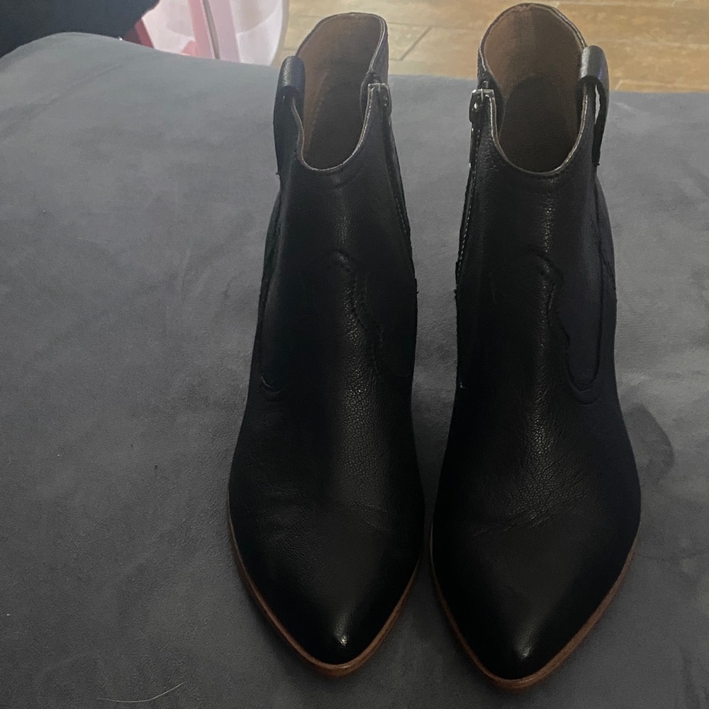 Frye booties. Black-zipper sides. Size 8.5. Excellent condition-never worn.